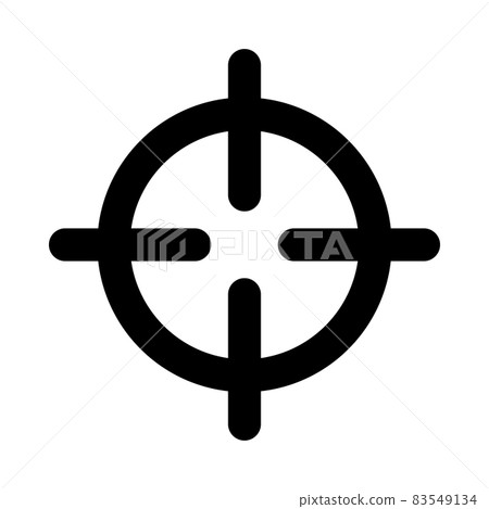 Black line icon in scope or crosshair shape Black line icon in scope or crosshair shape 83549134