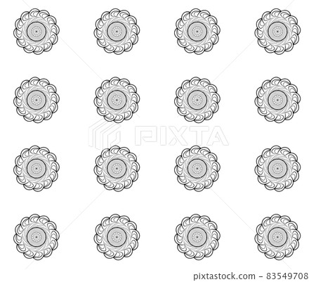Seamless pattern Simple Flower Mandala Shape for Color painting. Outline on white background Seamless pattern Simple Flower Mandala Shape for Color painting. Outline on white background 83549708
