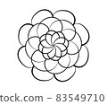 Simple Flower Mandala Shape for Color painting. Outline on white background 83549710