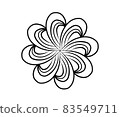 Simple Flower Mandala Shape for Color painting. Outline on white background 83549711