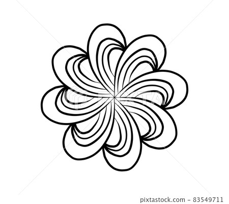 Simple Flower Mandala Shape for Color painting. Outline on white background Simple Flower Mandala Shape for Color painting. Outline on white background 83549711