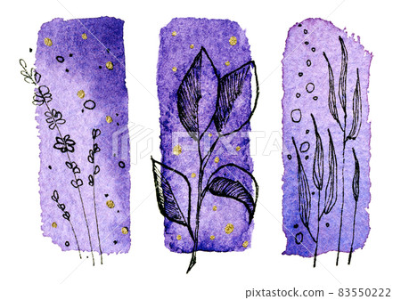Collection of hand drawn floral elements. Collection of hand drawn floral elements. 83550222