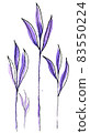 Hand drawn watercolour sketch of exotic purple leaves. 83550224