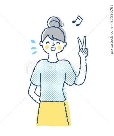 年輕女子很高興簽署和平標誌 年輕女子很高興簽署和平標誌 83550765