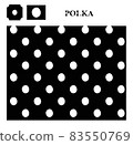 Polka circle dot pattern seamless vector set.Polka dot one as sample, Polka dot swatch. Creative pattern technology pattern for manufacturing and deccor goods, produce trendy product, business ideas.  83550769
