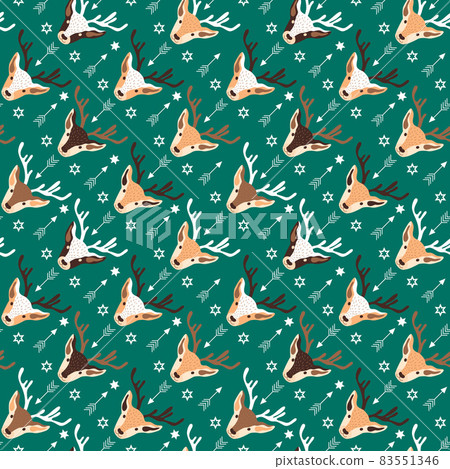 Seamless Christmas pattern design with deer - Stock Illustration ...