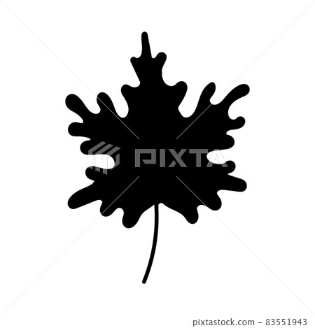 Silhouette of a maple leaf.Black maple leaf  83551943