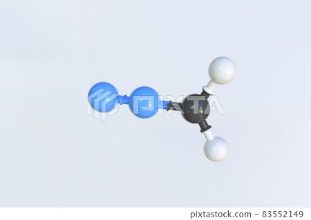 Diazomethane molecule, isolated molecular model. 3D rendering 83552149