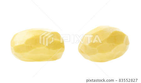 organic peeled potatoes without skin isolated on white background. 83552827