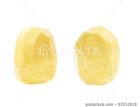 organic peeled potatoes without skin isolated on white background. 83552828