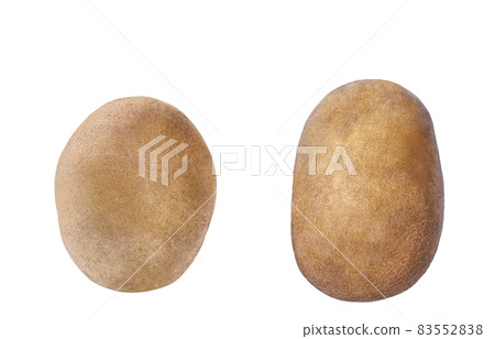 fresh raw potatoes isolated on white background. 83552838