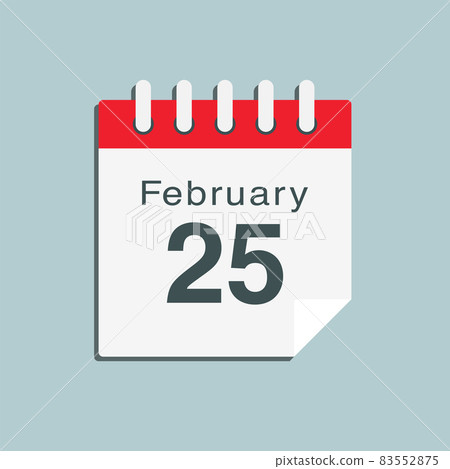 Icon day date 25 February, template calendar page Icon day date 25 February, template calendar page 83552875