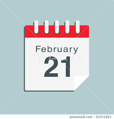 Icon day date 21 February, template calendar page 83552881