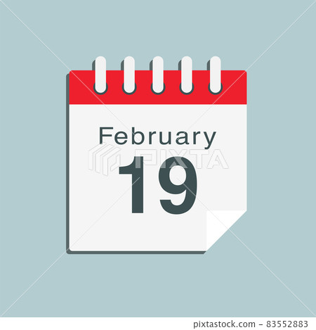 Icon day date 19 February, template calendar page Icon day date 19 February, template calendar page 83552883