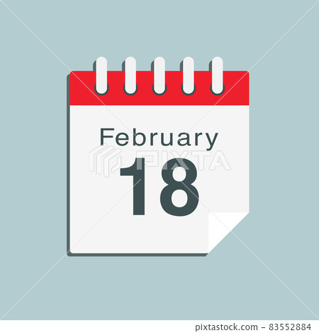 Icon day date 18 February, template calendar page Icon day date 18 February, template calendar page 83552884