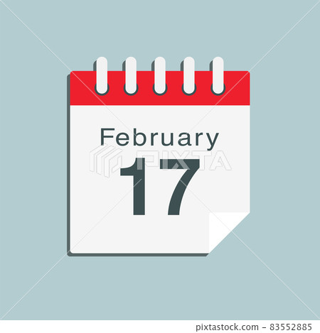 Icon day date 17 February, template calendar page Icon day date 17 February, template calendar page 83552885