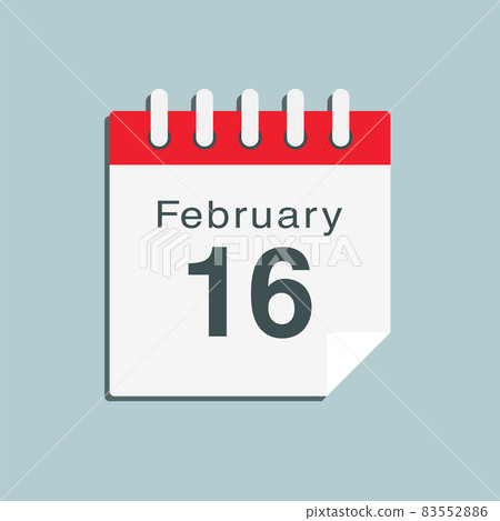 Icon day date 16 February, template calendar page Icon day date 16 February, template calendar page 83552886
