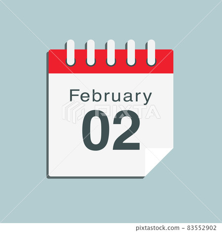 Icon day date 2 February, template calendar page 83552902