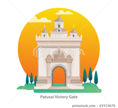 Patuxai Victory Monument in Vientiane, vector illustration Patuxai Victory Monument in Vientiane, vector illustration 83553679