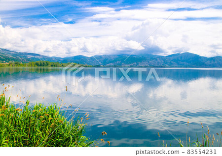 Lake Orestiada near Kastoria town, West Macedonia, Greece 83554231