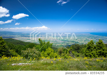 Panoramic view of Thermaikos Gulf of Aegean sea, Greece Panoramic view of Thermaikos Gulf of Aegean sea, Greece 83554235