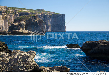 Fungus and Gebla Rock cliffs near Azure window, Gozo island, Malta Fungus and Gebla Rock cliffs near Azure window, Gozo island, Malta 83554441