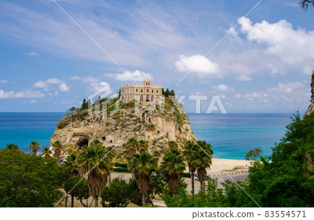 Sanctuary church Santa Maria dell Isola on top rock, Tropea, Italy Sanctuary church Santa Maria dell Isola on top rock, Tropea, Italy 83554571
