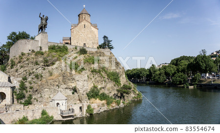 Metekhi Church and Monument of King Vakhtang I Gorgasali in Tbilisi 83554674