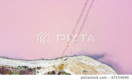 The pink lake - stock photo The pink lake - stock photo 83554690