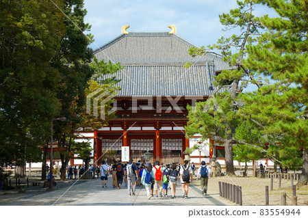 Great Buddha Hall at Todaiji Temple Central Gate and Deer 83554944