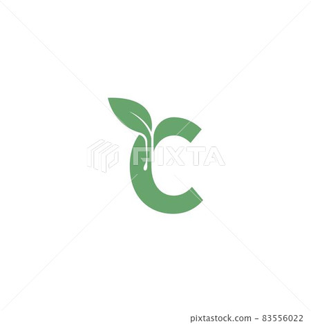 Letter C icon leaf design concept template - Stock Illustration ...