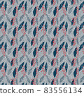 Seamless repeating pattern with abstract leaf shapes in Gray, dark blue 83556134