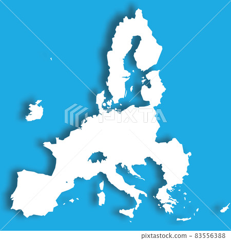 White 3D map of European Union White 3D map of European Union 83556388
