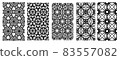 5 seamless pattern ,  black and white seamless pattern , Abstract ethnic geometric pattern design seamless for background 83557082