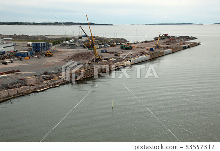 Helsinki harbor landscape under construction 83557312