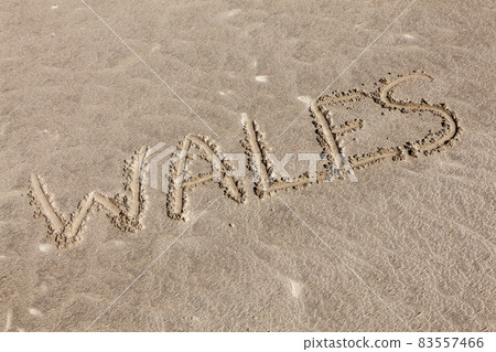 Wales sand background of handwritten text 83557466