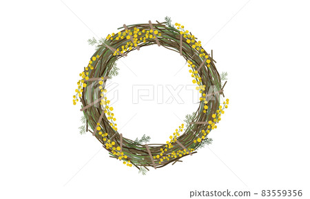 Illustration of mimosa wreath 83559356