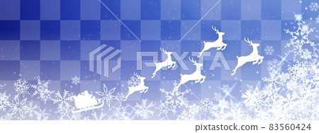 Christmas blue banner background material with Santa Christmas blue banner background material with Santa 83560424