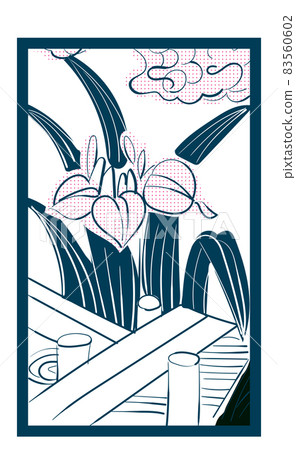 Illustration of Hanafuda Single rose double tone Black and white | May Moriwaka Yatsuhashi | Japanese card game Illustration of Hanafuda Single rose double tone Black and white | May Moriwaka Yatsuhashi | Japanese card game 83560602