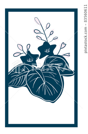 Illustration of Hanafuda Single rose double tone Black and white | December paulownia dregs | Japanese card game Illustration of Hanafuda Single rose double tone Black and white | December paulownia dregs | Japanese card game 83560611