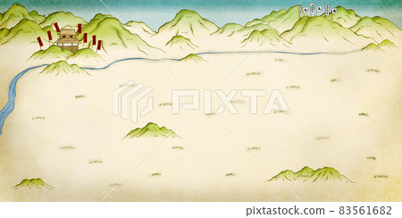 Warring States period battle picture scroll background illustration Kawanakajima battle 83561682