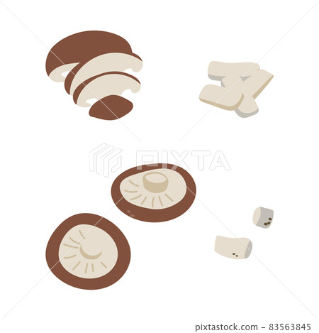 Cut shiitake mushrooms Cut shiitake mushrooms 83563845