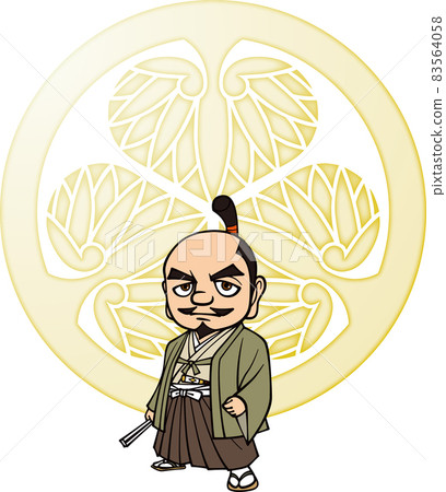 德川家康手持折扇立像【3頭，家徽】 83564058