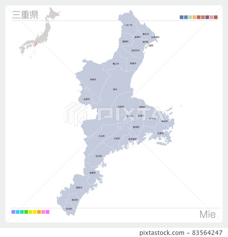 Map of Mie Prefecture / Municipalities 83564247