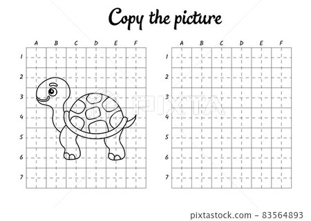 Copy the picture. Draw by grid. Coloring book pages for kids. Handwriting practice, drawing skills training. Education developing printable worksheet. Activity page. Cute cartoon vector illustration. Copy the picture. Draw by grid. Coloring book pages for kids. Handwriting practice, drawing skills training. Education developing printable worksheet. Activity page. Cute cartoon vector illustration. 83564893