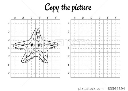 Copy the picture. Draw by grid. Coloring book pages for kids. Handwriting practice, drawing skills training. Education developing printable worksheet. Activity page. Cute cartoon vector illustration. Copy the picture. Draw by grid. Coloring book pages for kids. Handwriting practice, drawing skills training. Education developing printable worksheet. Activity page. Cute cartoon vector illustration. 83564894