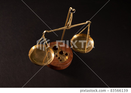 Retro law scales on table. Symbol of justice. Retro law scales on table. Symbol of justice. 83566139