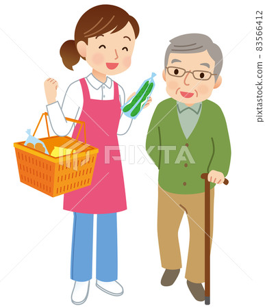 Helper who accompanies shopping Elderly care Helper who accompanies shopping Elderly care 83566412