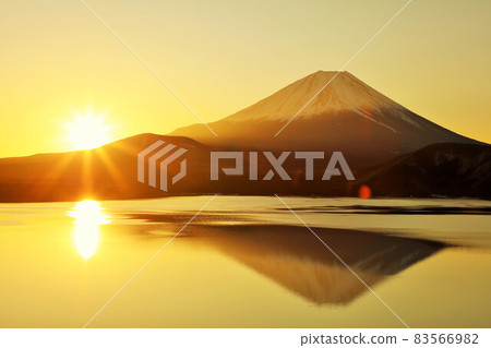 Happy New Year Mt. Fuji and First Sunrise 83566982