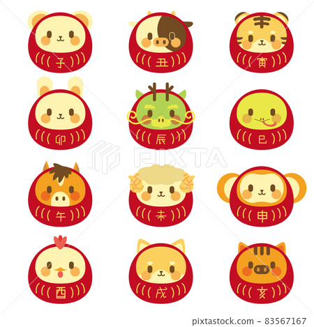 New Year's card material Zodiac Daruma doll New Year's card material Zodiac Daruma doll 83567167